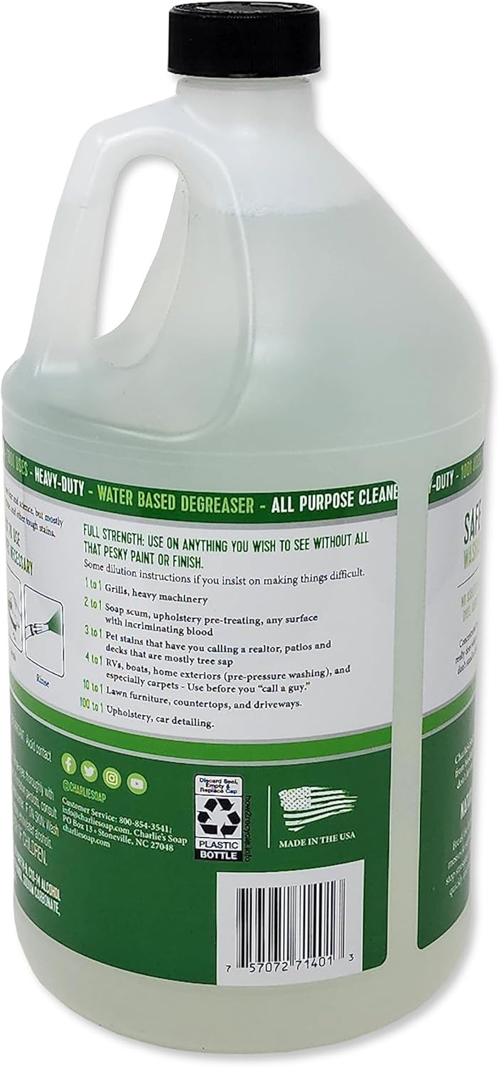 Charlie's Soap 1001 Cleaner - Heavy Duty Biodegradable Concentrated All Purpose Water Based Degreaser (1 Gallon, 1 Pack) - Safe Residential, Commercial, & Janitorial Cleaner - Image 4