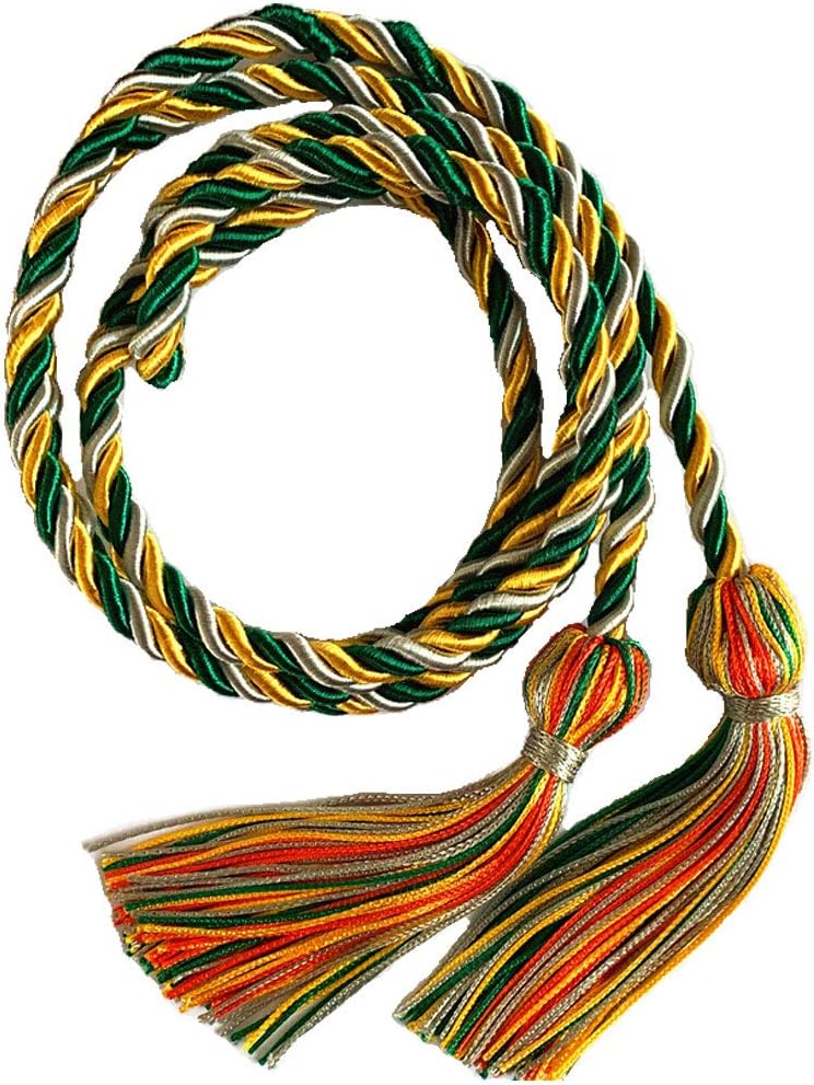 Sewing Tassels Graduation Honor Cord,Honor Cord Royal Gold White Green,1Pcs Braided Cords with Sewing Tassels Polyester Yarn Honor Cord for Bachelor Gown for Graduation Students (1pc-Colorful1)