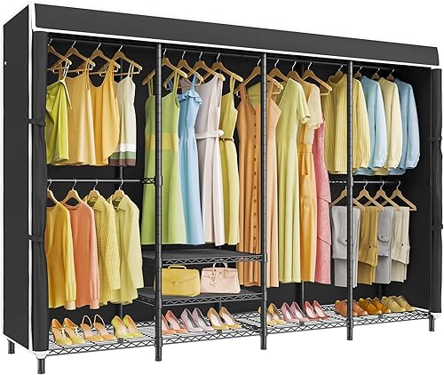 Vista 29 de VIPEK V40C - Perchero de ropa cubierto resistente con cubierta, armario independiente personalizado, armarios portátiles para dormitorio, armario