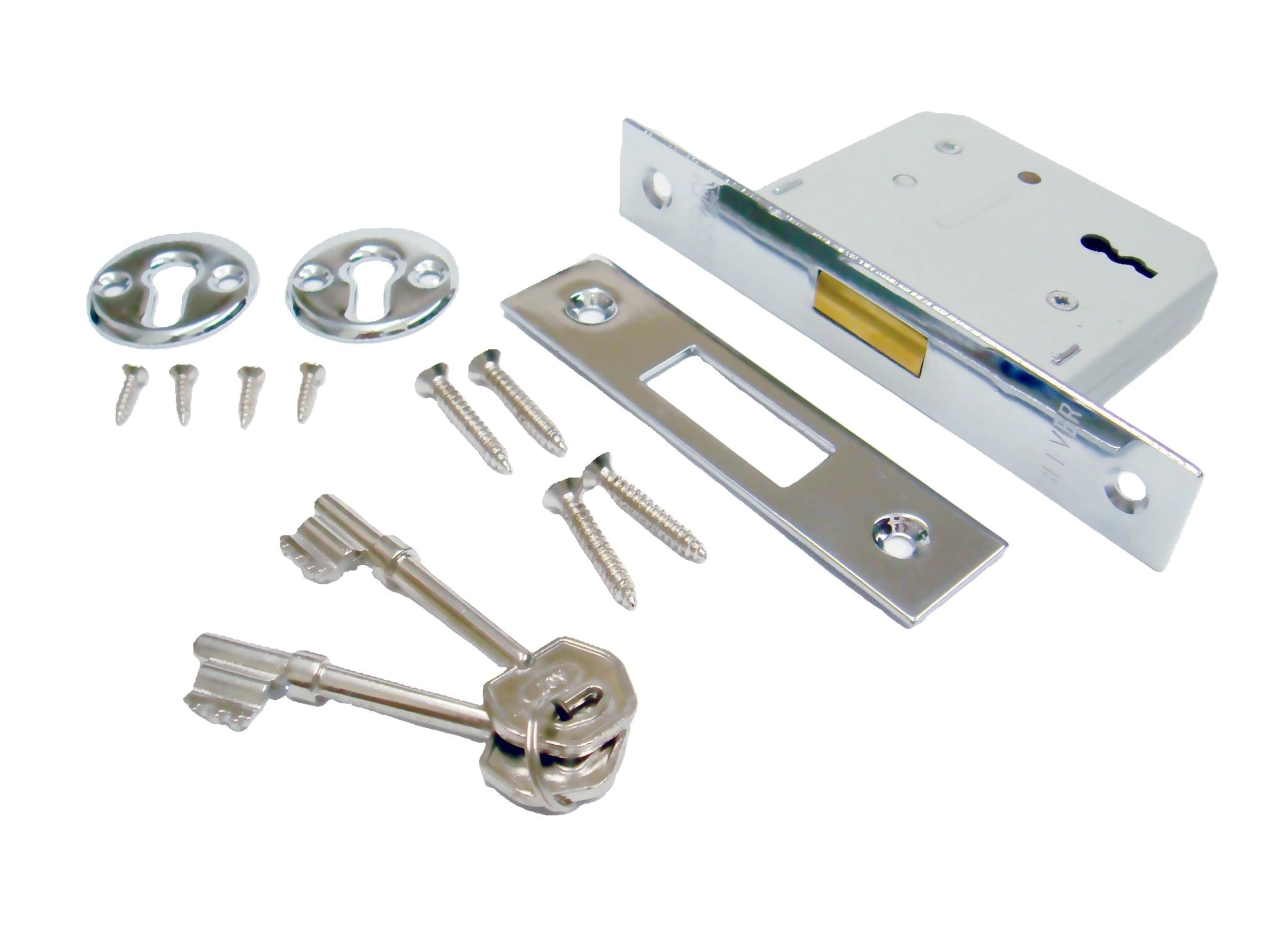 472-61 2.5-inch/ 64mm 3 Lever Deadlock - Chrome Effect