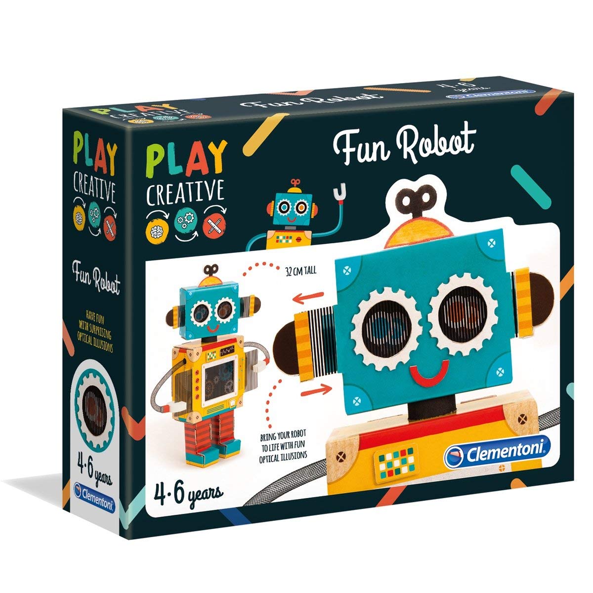 Clementoni-15285 - CREA tu Robot - Juego Creativo a Partir de 4 años