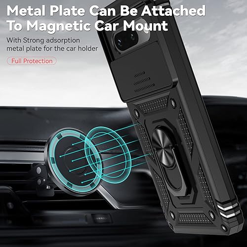 Miniatura 6 de Funda para Pixel 7a, con protectores de pantalla y funda para cámara, grado militar de 16 pies. Funda protectora probada contra caídas con soporte