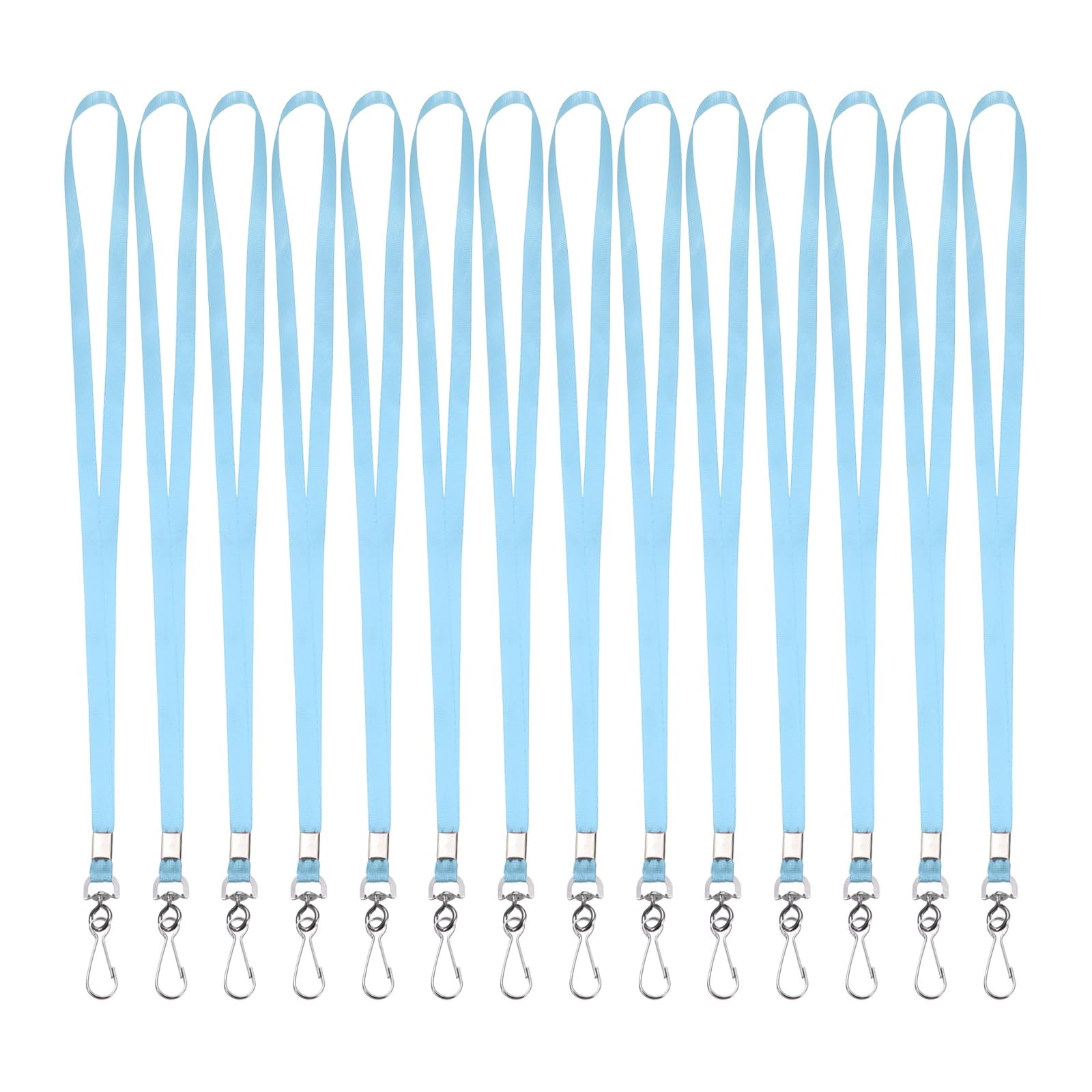 PATIKIL 50Pcs Lanyards Bulk, 47cm Badge Lanyard Neck Nylon with Clasp for ID Badge Keys Worker Name Tag Wallet Cruise Phone Events Office, Sky Blue