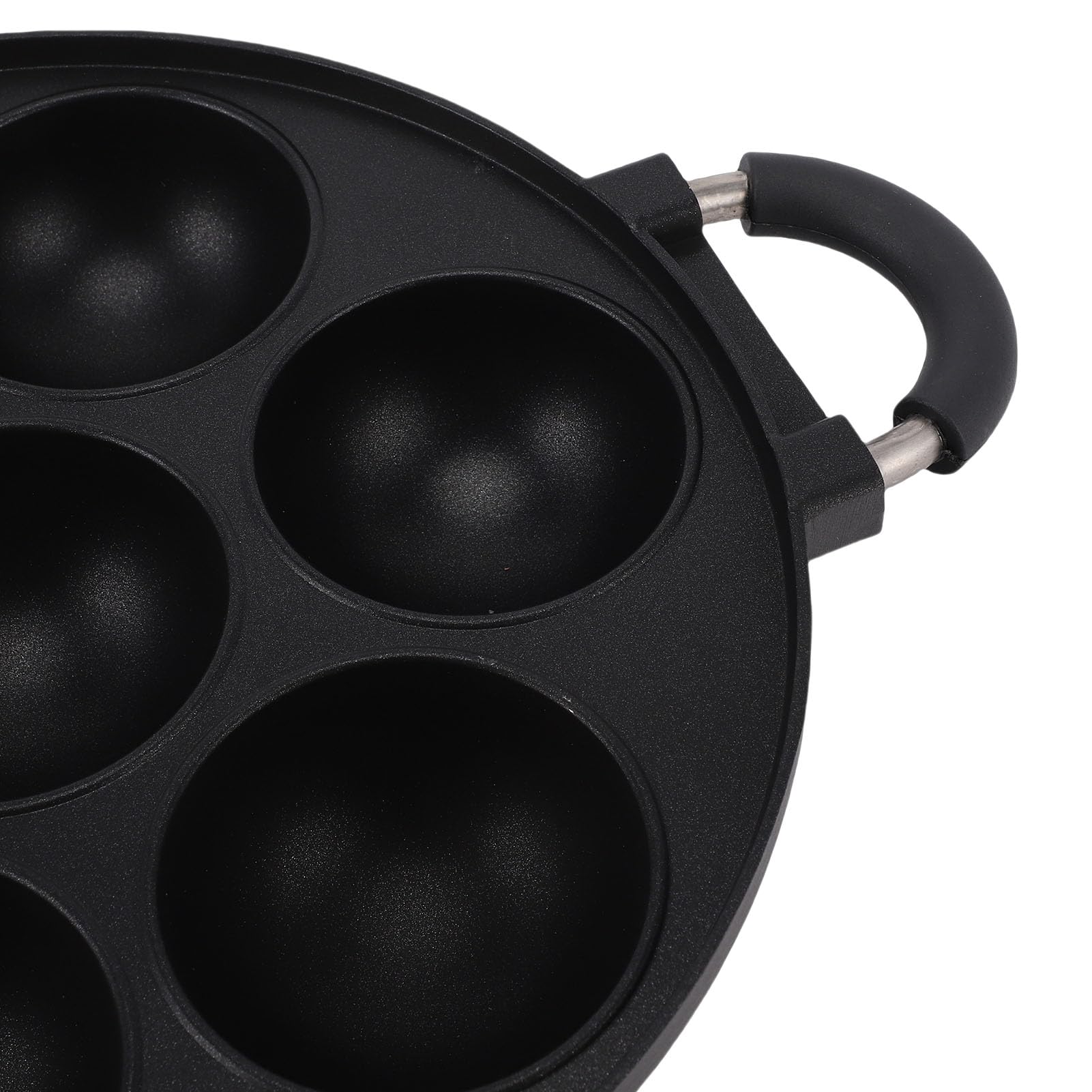 Dpofirs Grande Poêle à Griller Takoyaki, Poêle Antiadhésive à 7 Trous en Alliage d'aluminium pour Boulettes de Viande de Poulpe et Crêpes aux œufs, Double Poignées pour la Cuisson et la Cuisson sur