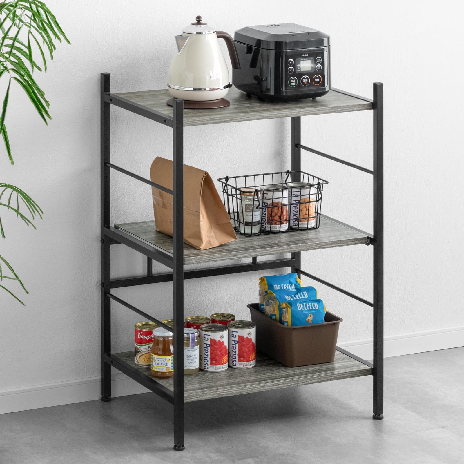 Amazon｜タンスのゲン レンジラック 幅60cm 大型レンジ対応 高さ88cm