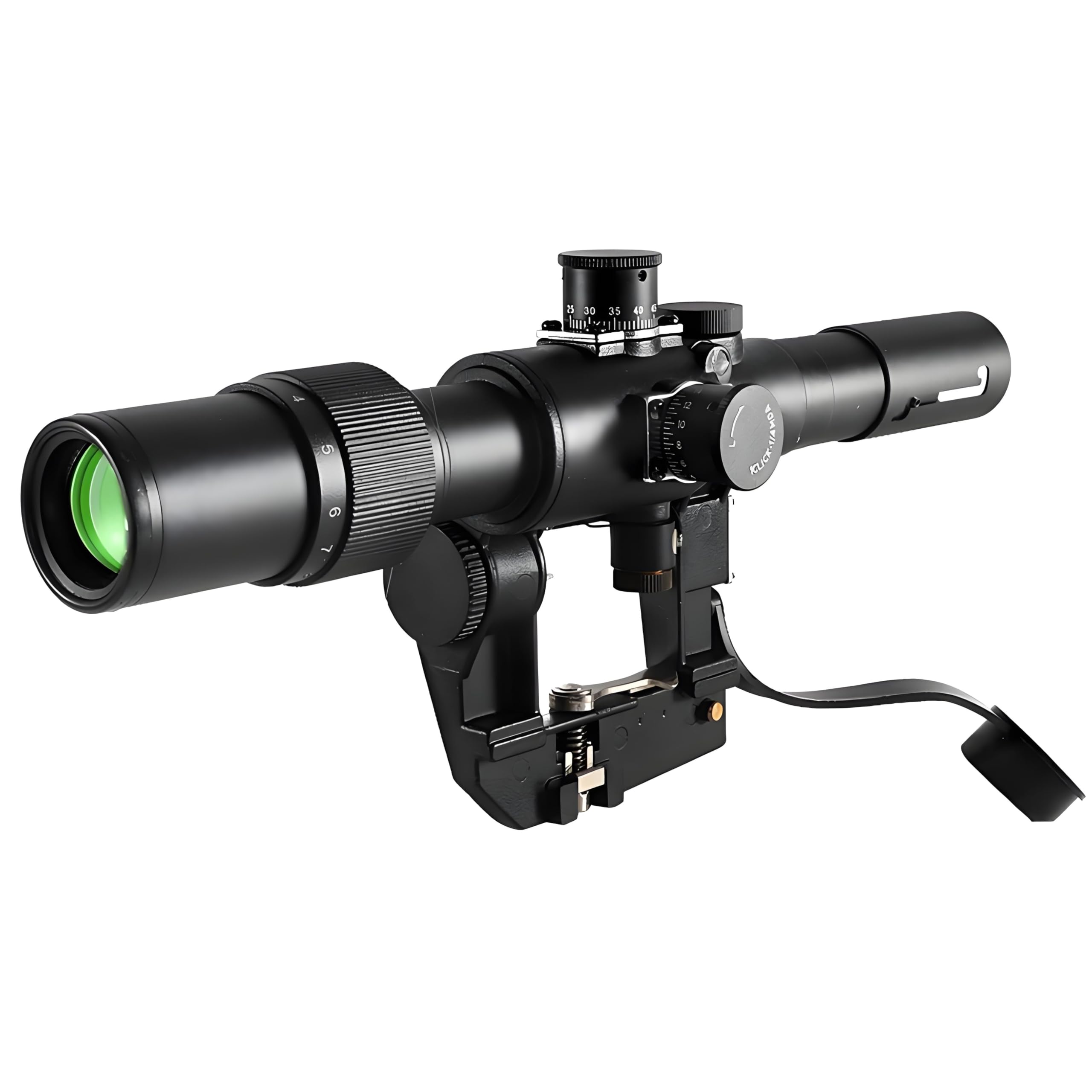 New SVD 3-9X26 Riflescope FFP 3-9X Sniper Scope Optic Sights Red Reticle with Side Rail Mounting System & Anti-Reflective Lens Protect Covers,Black