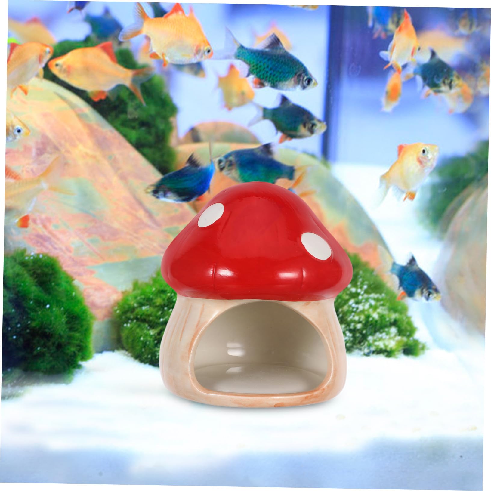 TOYANDONA Keramik Garnelenhöhle Kleine Garnelenhöhle Fisch Garnelen Versteck Betta Fisch Versteck Fischversteck Pilz Garnelen Verstecke Höhle