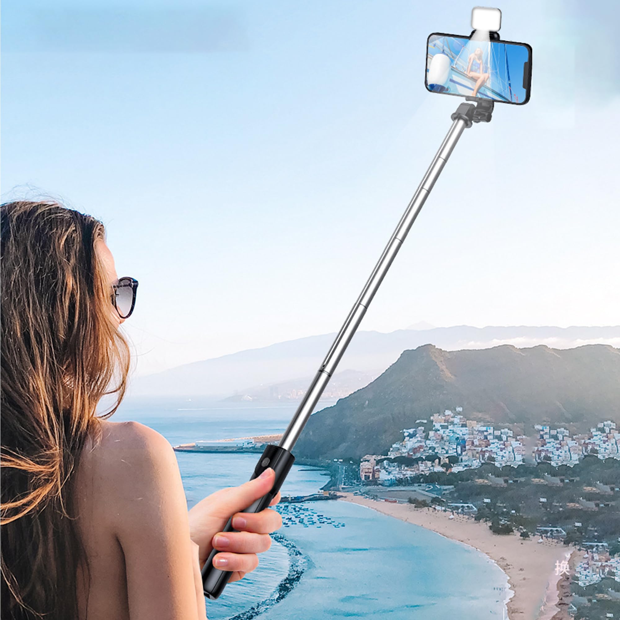 Kratos K9 Selfie Stick Tripod With Light, 67 inch /170CM Reinforced Tripod for Mobile Phone, Multi-Functional Bluetooth Long Selfie Stick for Travel,Vlogging,Compatible with iPhone and All Smartphones image 5