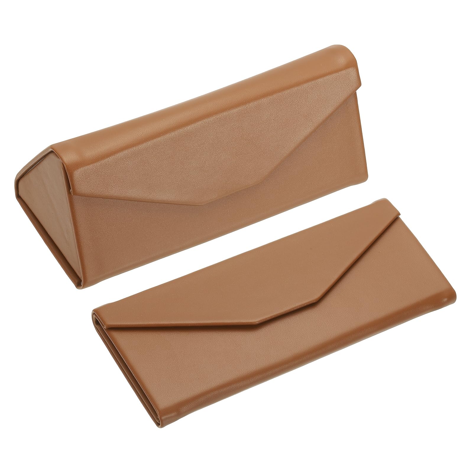 PATIKIL Foldable Glasses Case, Triangle Magnetic Sunglasses Organizer Case PU Leather Hard Eyeglass Case for Women (2 Pcs)