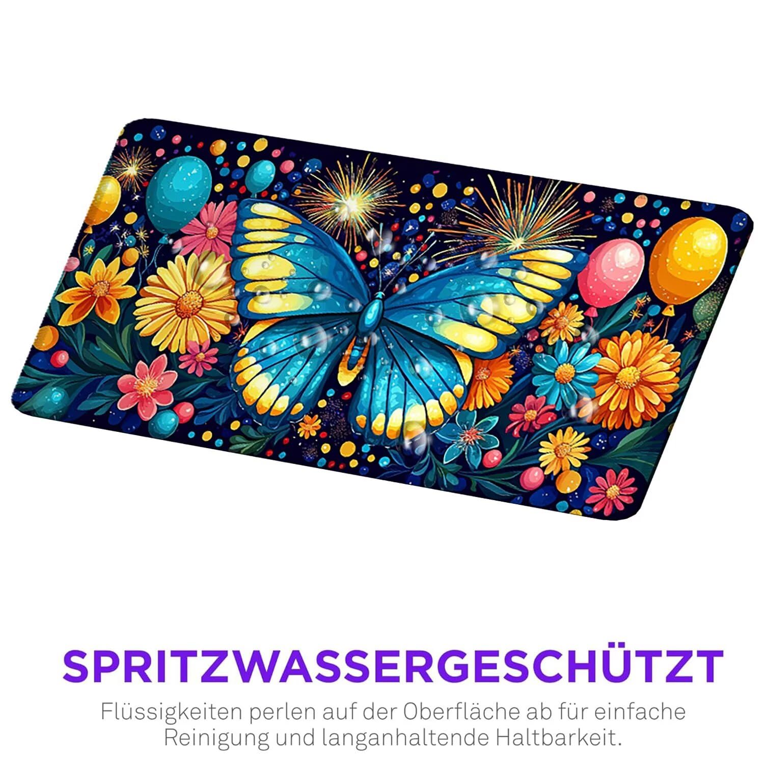 Podkładka pod mysz do gier, 1600 x 800 mm, XXL, duża gamingowa podkładka pod mysz, wodoodporna podkładka pod mysz, długa podkładka na biurko z przeszytymi krawędziami, mata na biurko z gumową podstawą