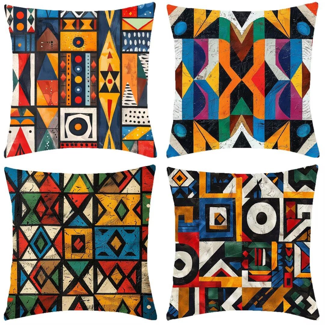Totem poszewki na poduszki, kwadratowe, dwustronne, do salonu, na sofę, łóżko, kanapę, samochód, ogród, patio, dekoracja domu, 60 x 60 cm, zestaw 4 szt