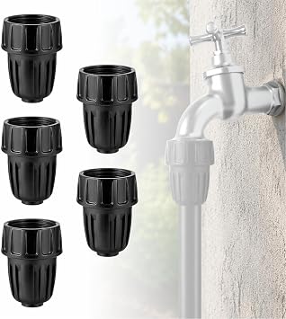FCOUIID Drip Irrigation Tubing Faucet Adapter for 3/4" to 1/2" Garden Hose Connector Fittings, 5 Pcs