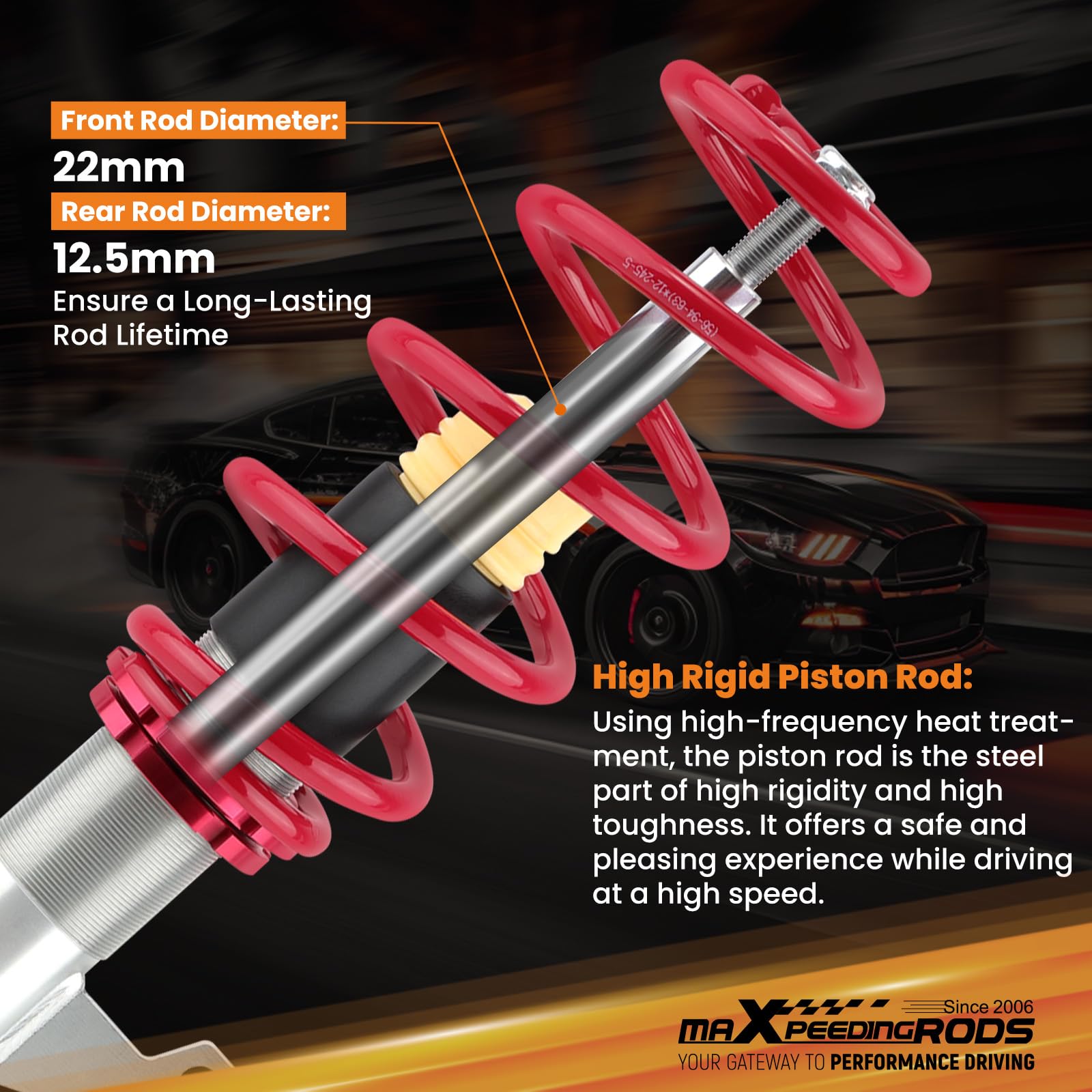 maXpeedingrods Suspensión roscada para VW Golf MK5 A5 tipo 1K 2003-2008, Jetta MK5 A5 1K5 2006-2011