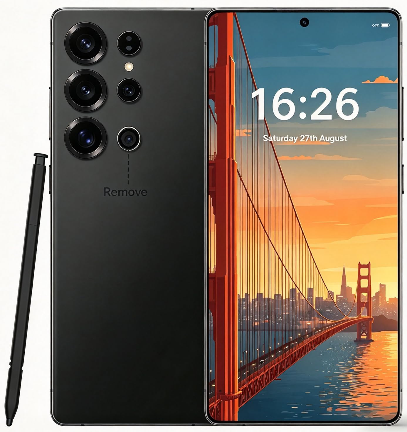 C24 Ultra Unlocked Phone 8GB+256GB Android 14 Cell Phone (Black)
