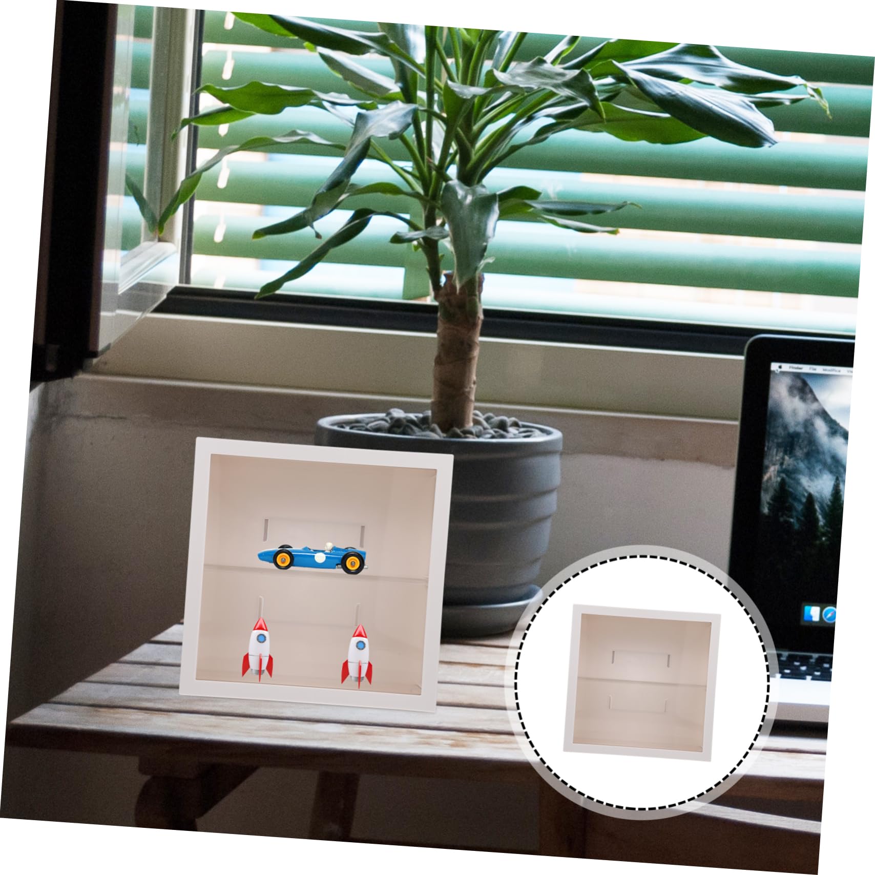 SUPVOX Supporto per Bambole Due Strati Contenitore per Oggetti da Collezione Vetrina per Kit da Garage Organizer per Mensole Fai da Te Adatto per Personaggi Bambole Statue e Modelli