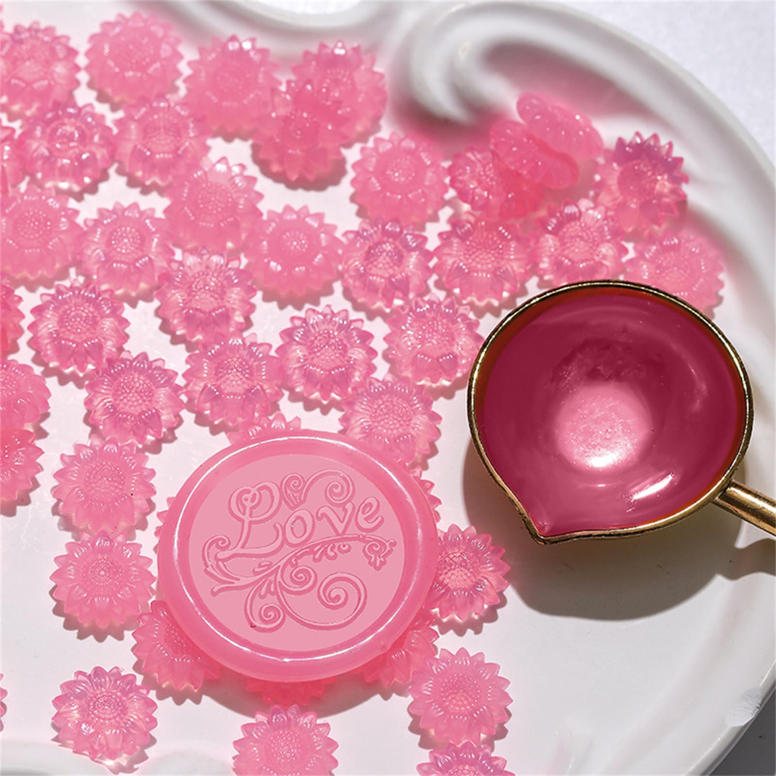 Hsioluted Pcs Sunflowers Waxes Seal Beads Translucent Sealing Waxes Beads Great for Envelopes Wedding Invitations Decoration