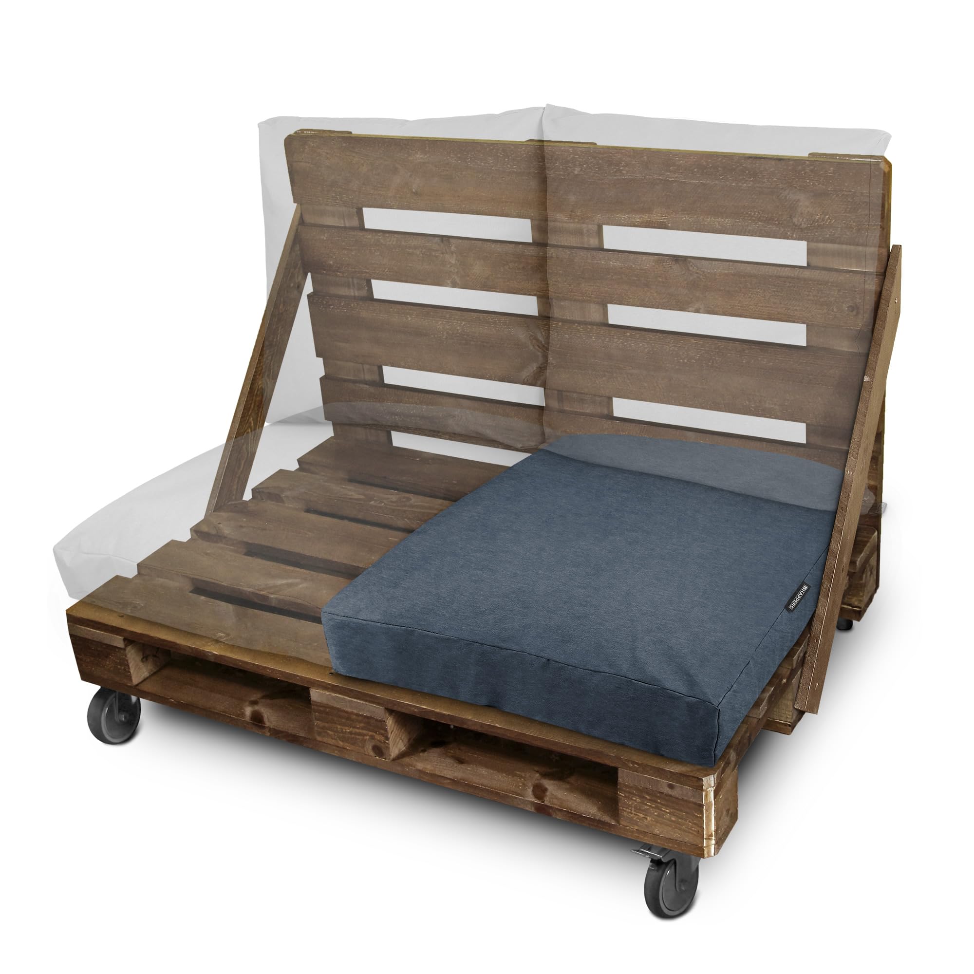 HAPPERS Cojín de Suelo Naylim Mate Impermeable Multiusos para Exterior, Banco y Palets - Comodidad y Versatilidad en un sólo Cojín Gris petróleo 60x80