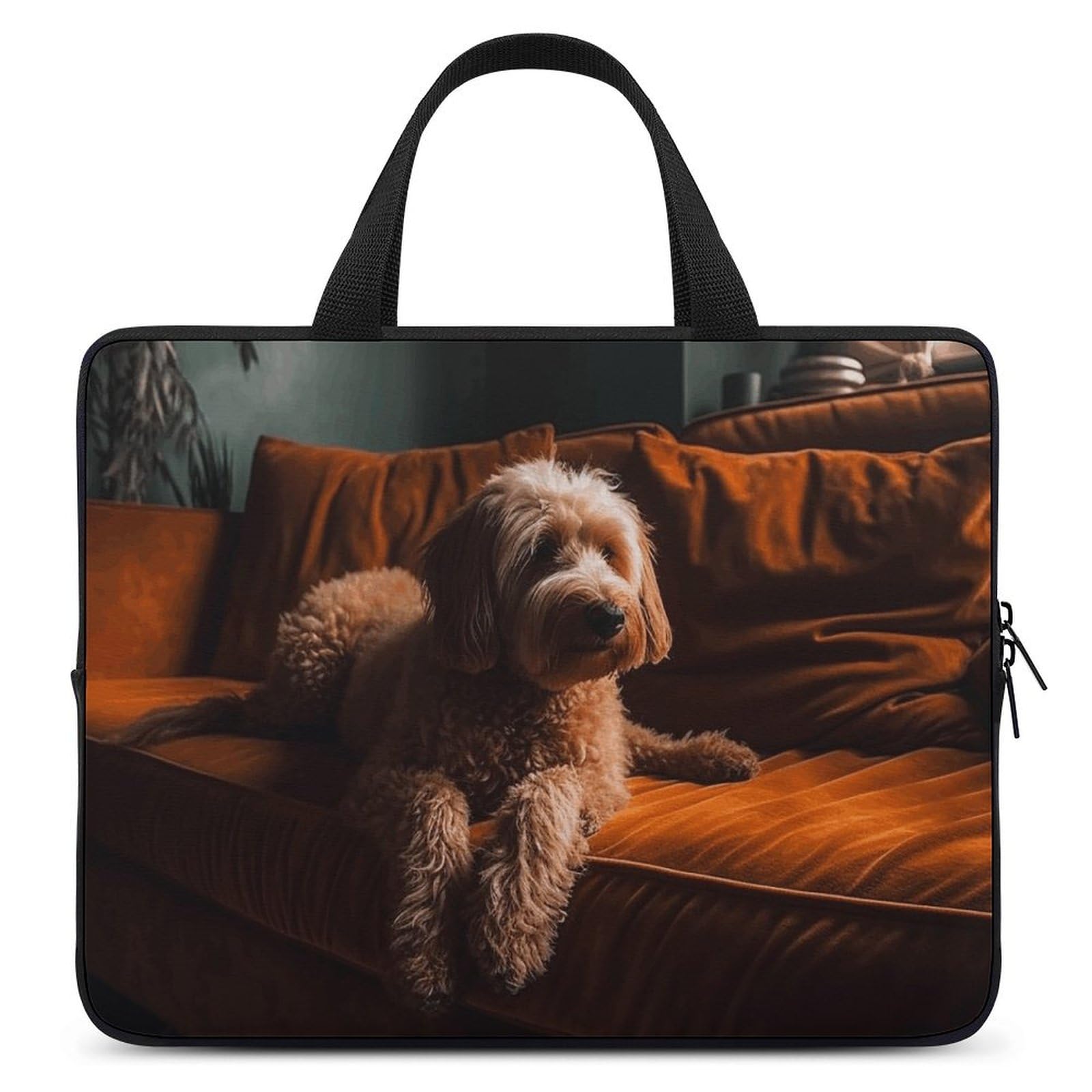 Sac ordinateur portable antichoc imprimé chien pour transporter son pc
