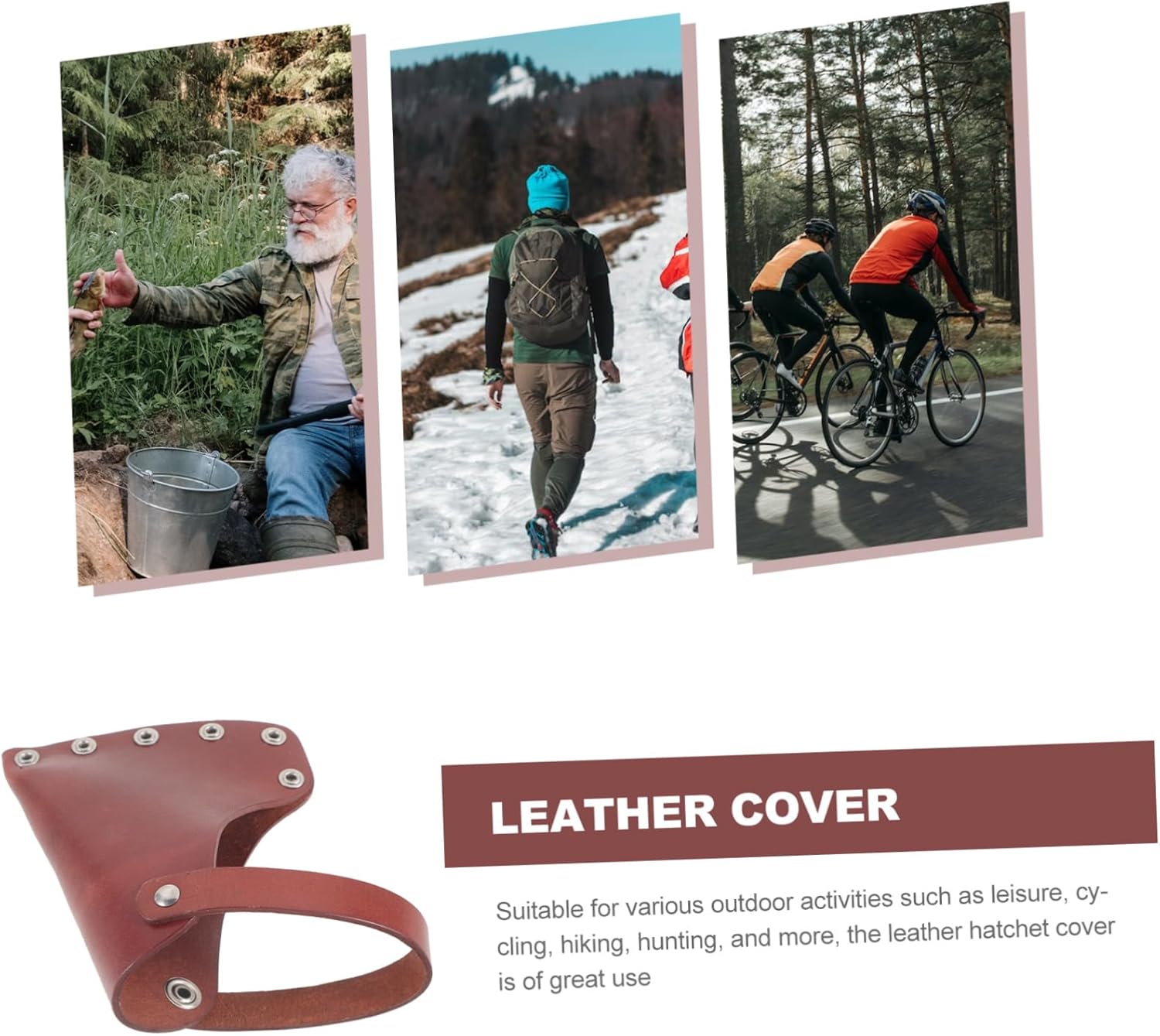 5pcs Axe Leather Cover Hatchet Protector for Camping and Outdoor Activities Versatile Design Button Made from Quality Leather