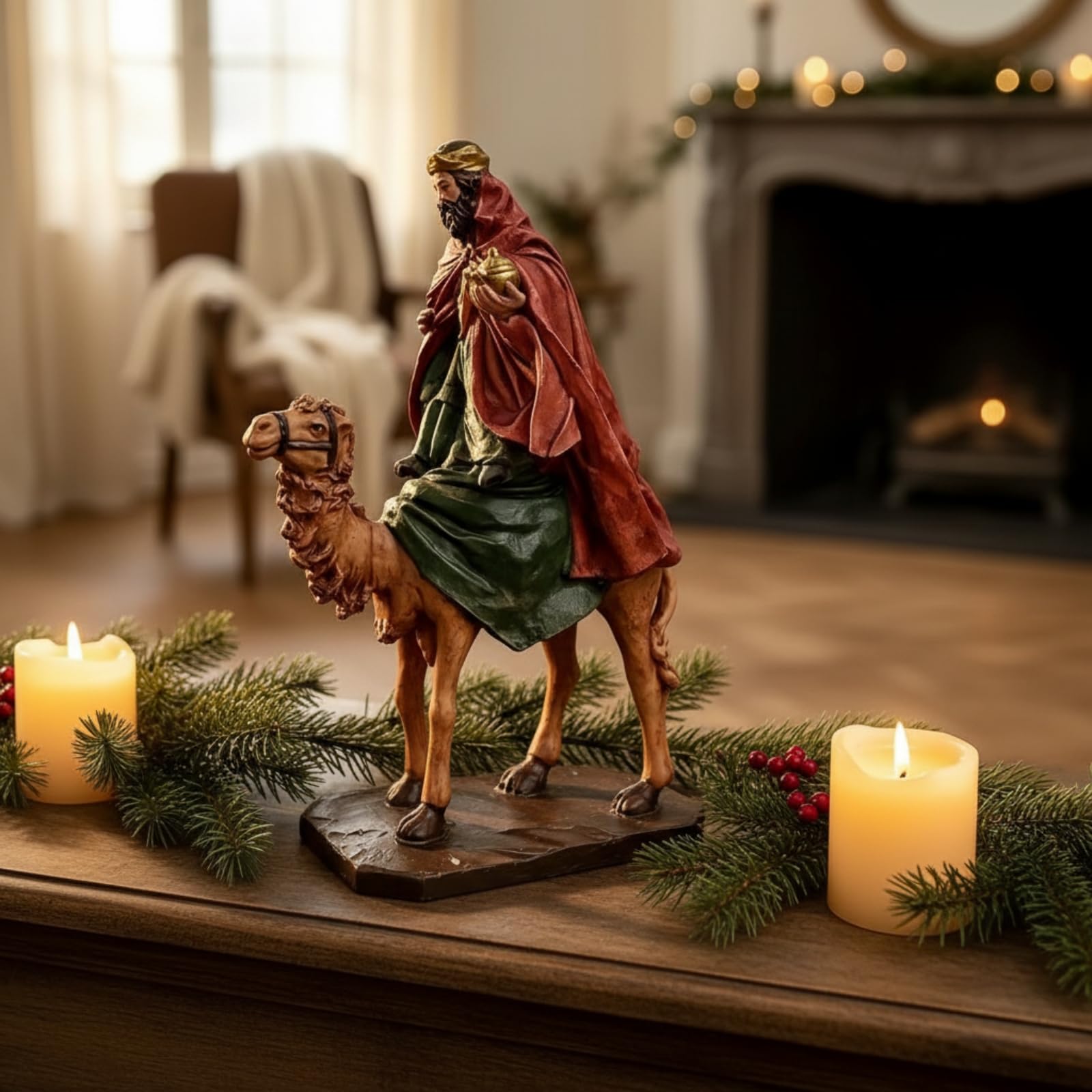 Milageto Realistisch Weihnachtsfigur mit Sockel