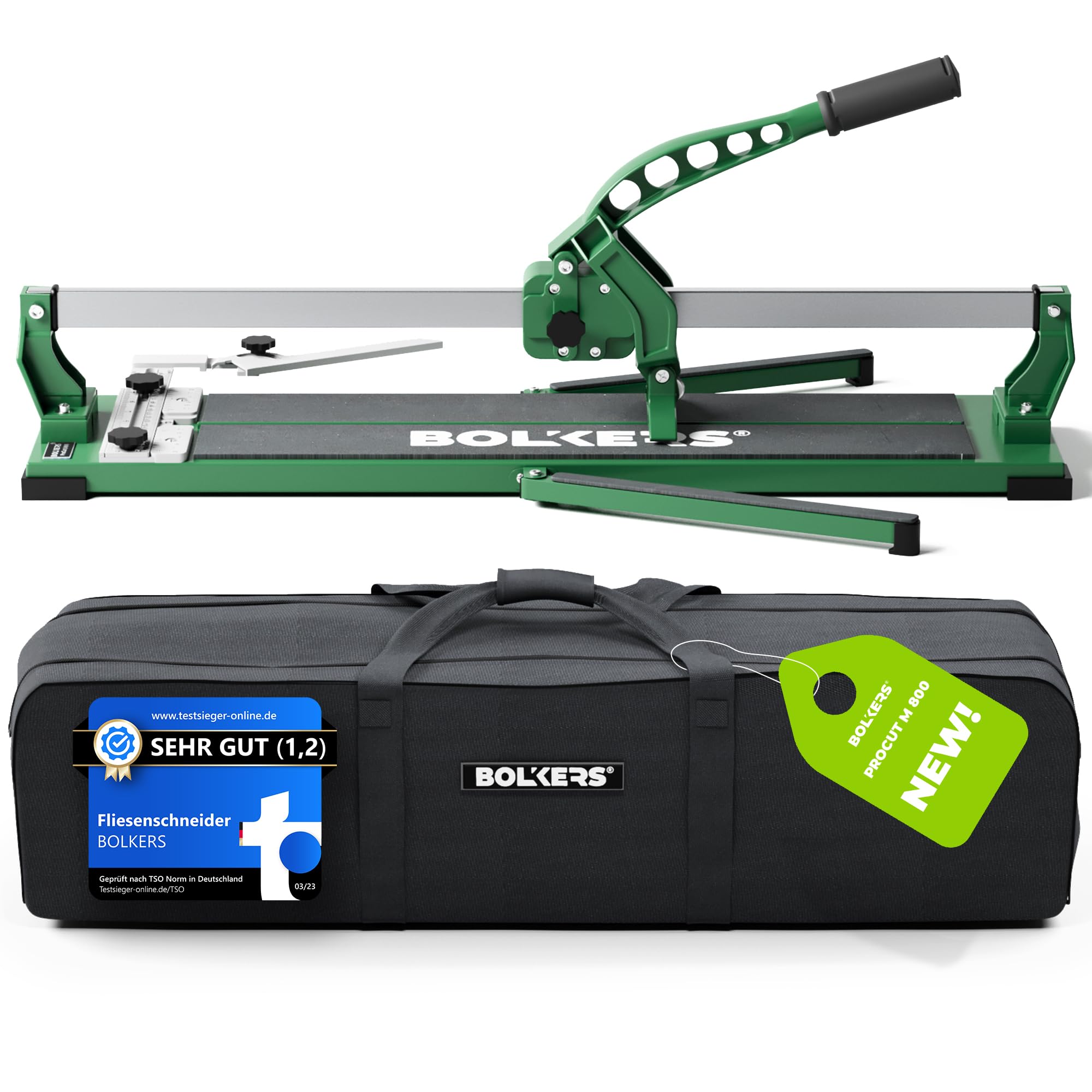 BOLKERS® ProCut M 800 Tile Cutter - Tile Cutters for Ceramic Tiles - 800mm Cutting Length - Precise Tiles Cutter Thanks to Tungsten Carbide with Ball Bearing with Magnetic Breaking Punch — image 1