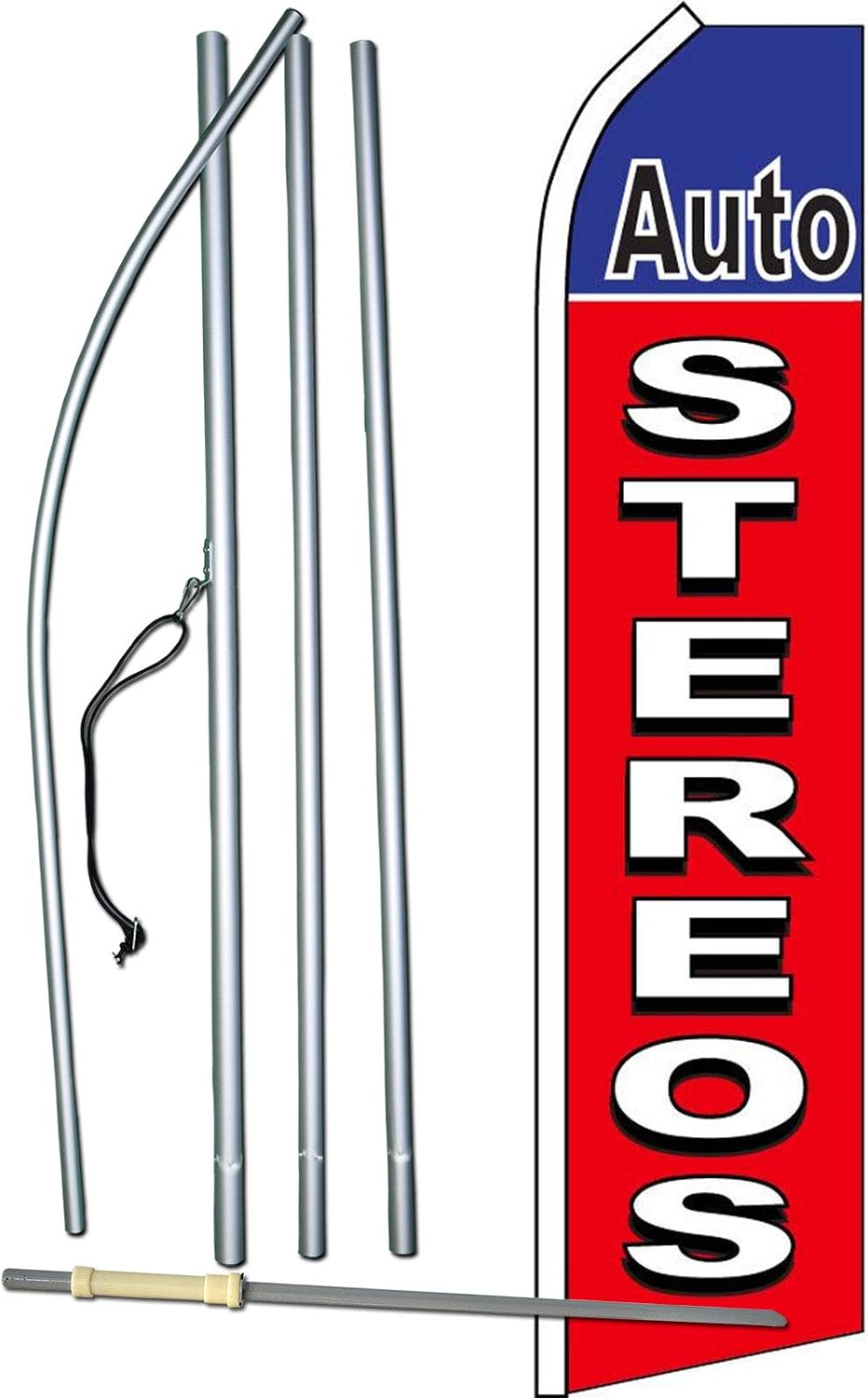 NEOPlex - "Auto Stereo Complete Flag Kit - Includes 12' Swooper Feather Bus