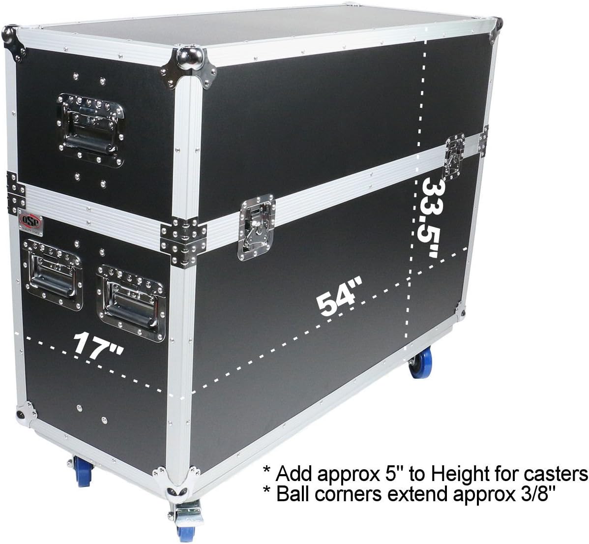 OSP Flight Adjustable Case for (2) 55" LED Screens | ATA-LED-55X2