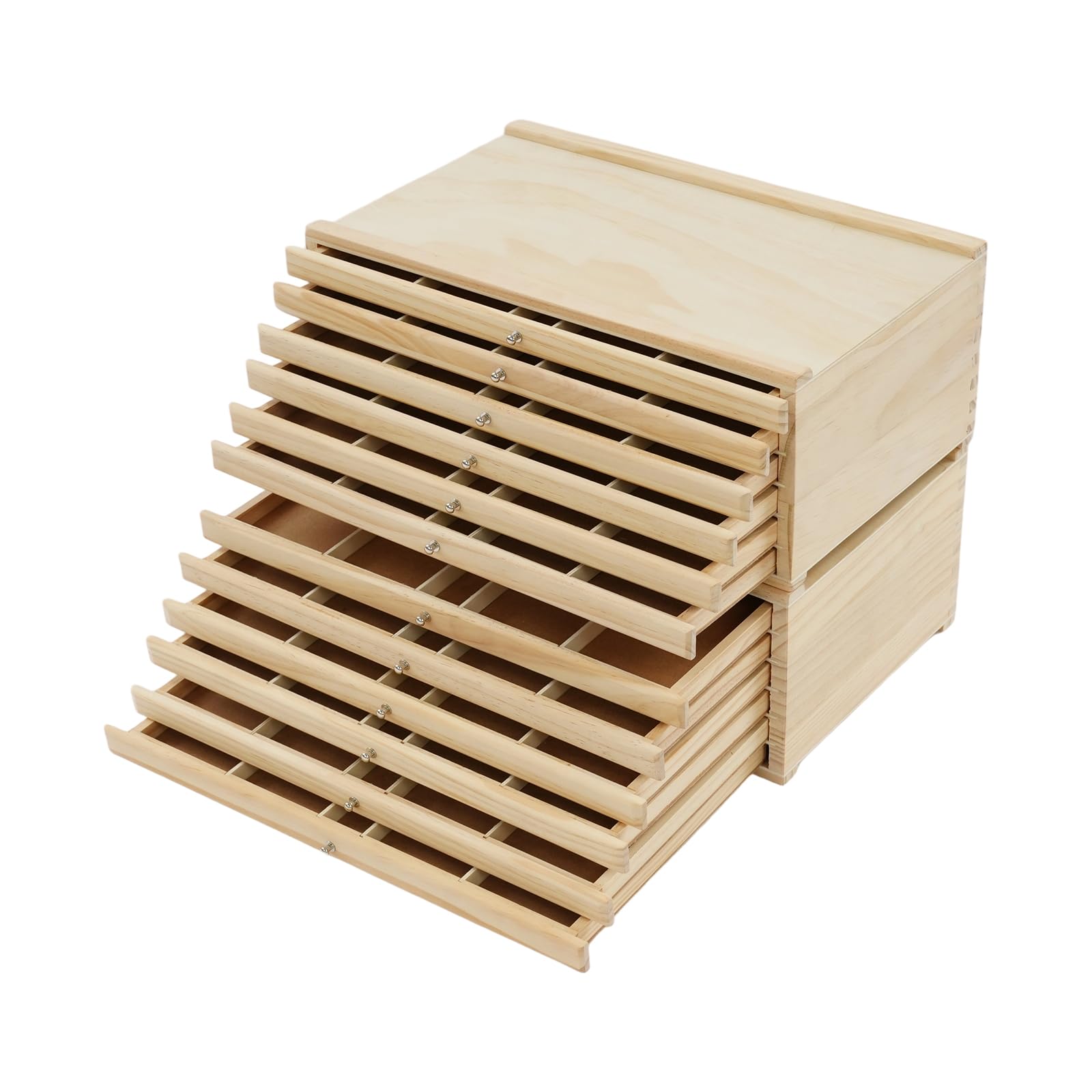 6 Schublade Aufbewahrungsbox 2er-Pack, Holz Künstlerbedarf Storage Box