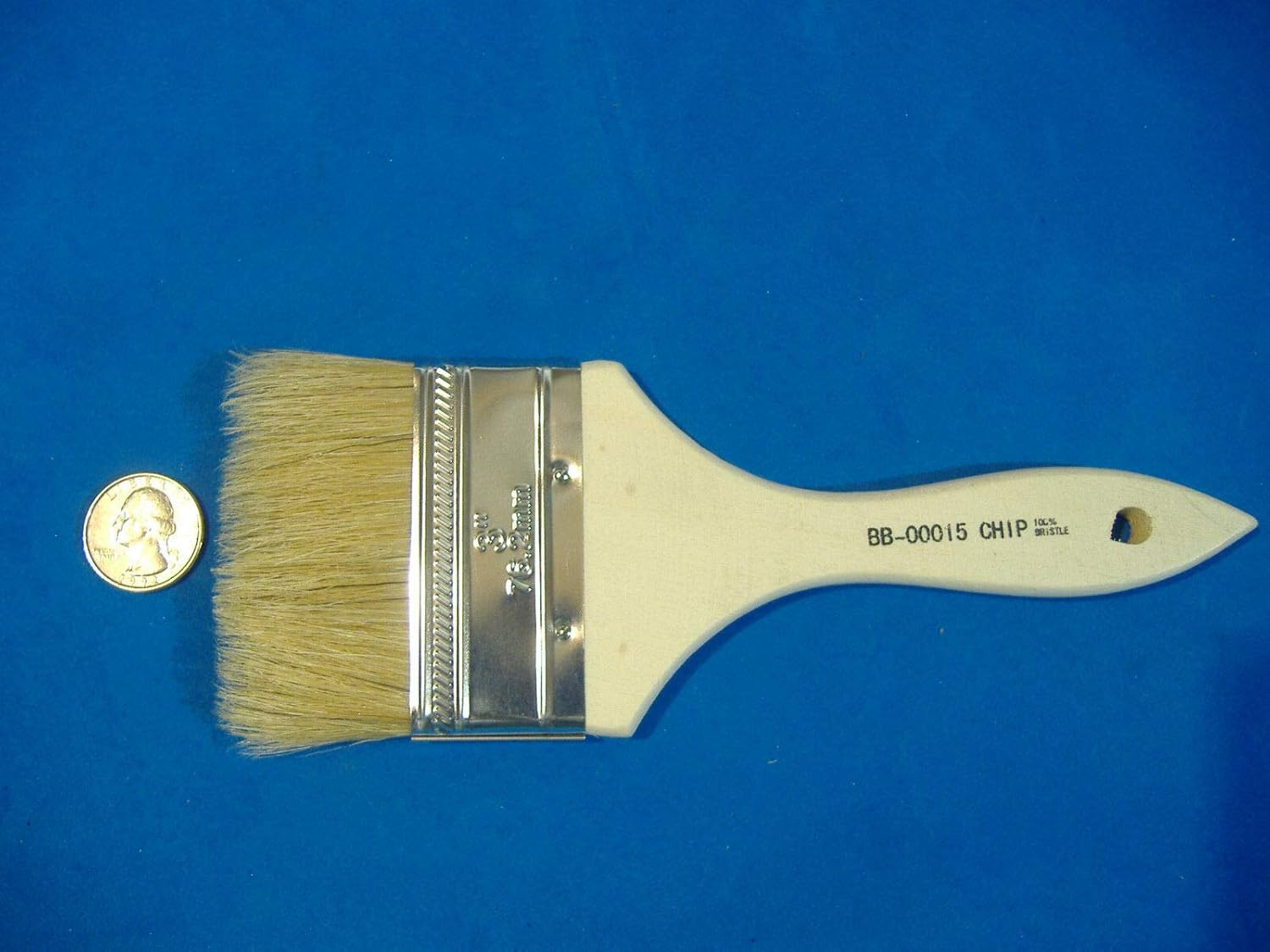 LOT of Two 3" White CHIP Brush Paint Stain Craft Hobby Glue Detail