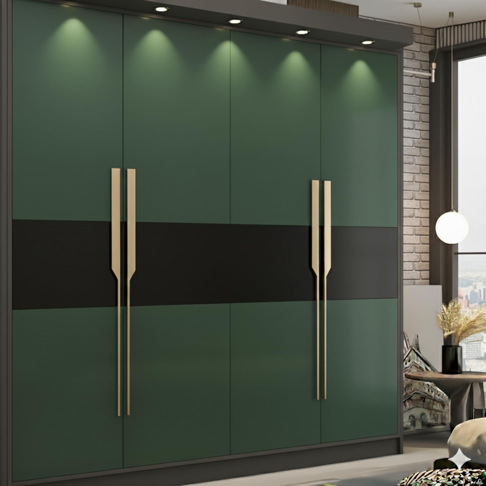 HILO Premium Aluminium Handle Kitchen Cabinet Matte Finish Sleek, Durable Rust-Resistant Pull Handle for Modern Kitchens & Interiors (1 Pair Left & Right 1 Set) (Gold, 36 INCH)-image-0