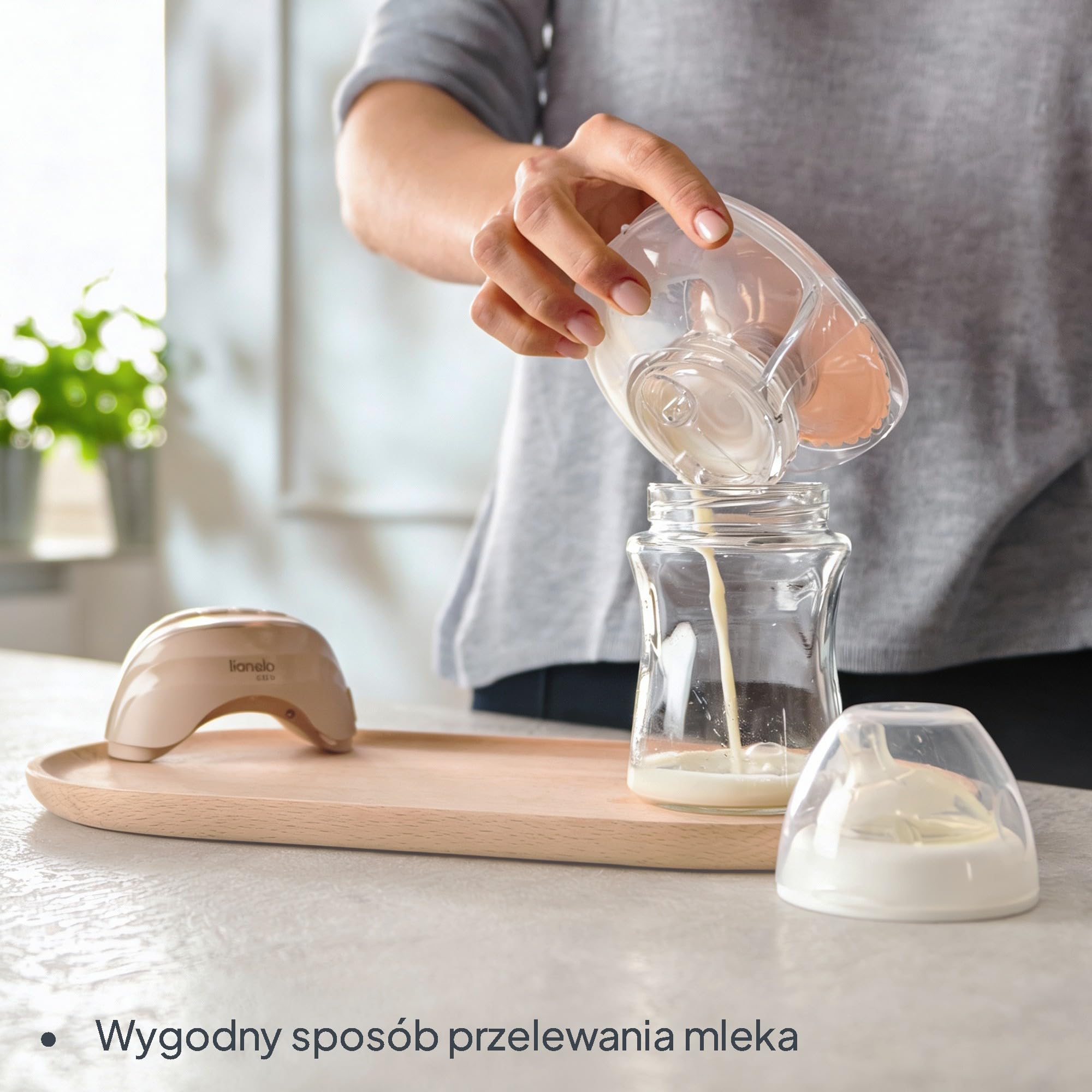 Lionelo Fidi Free Slim DUO przenośny elektryczny laktator bezprzewodowy – podwójna pompka do obu piersi, cicha praca do 40 dB, 3 fazy z 8 stopniami, próżniowa do 60 kPa, 2 x 150 ml tritan, USB-C, czas