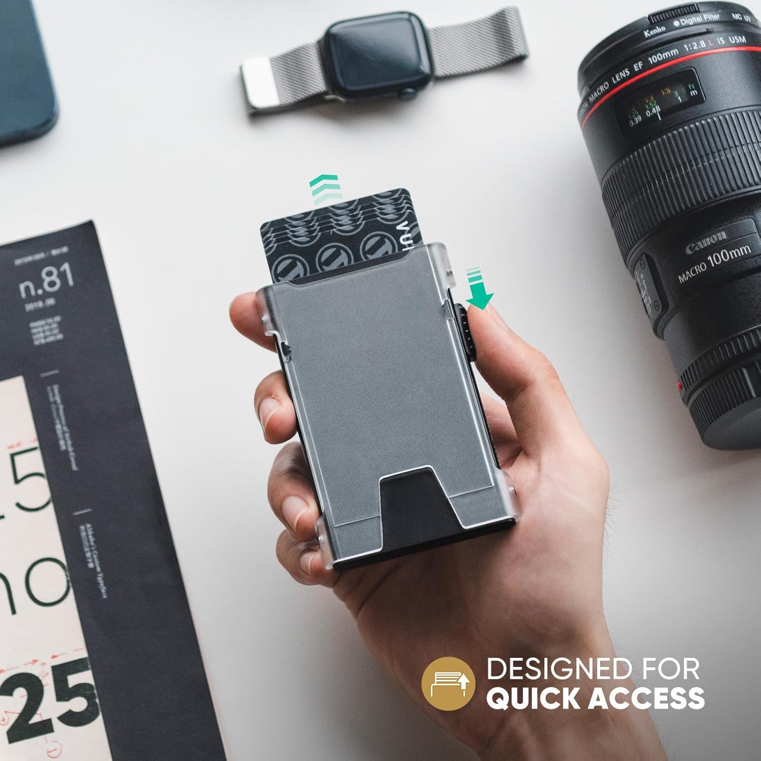 VULKIT Minimalist Wallet for Men With ID Window, RFID Blocking Pop Up Card Wallet, Slim Metal Credit Card Holder for Men, Aluminum Cardholder, Thin Mens Wallet For Cards, Compact, Cool - Image 5