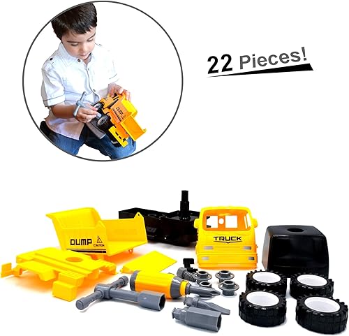 Miniatura 2 de MUKIKIM Construye un camión - vertedero. Desarme y vuelva a armarlo + alimentado por fricción (2 juguetes en 1!) Impresionante juguete galardonado