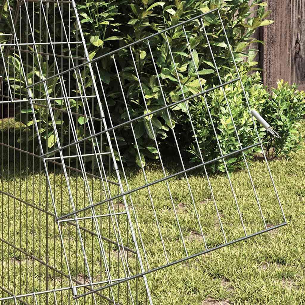 Feuerverzinkter Stahl Kaninchenkäfig Silber 430 x 100 x 85 cm für Außenbereich, wetterfestes Kaninchengehege mit modernem Design, stabiles Hasengehege für Garten und Terrasse