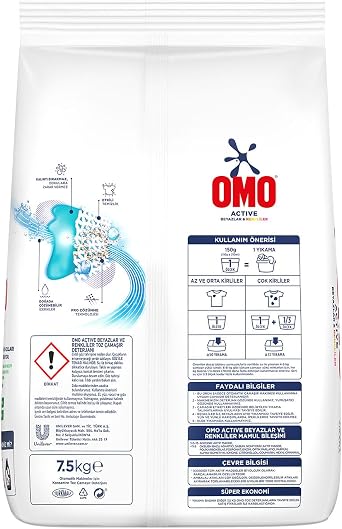 Omo Active Whites & Colours Powder Detergent 7.5 kg