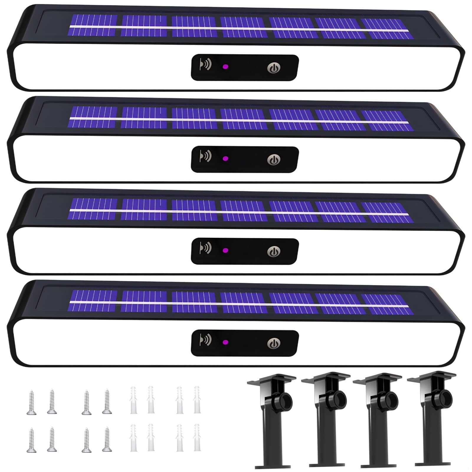 4 luci a energia solare rosse e blu, luci a clip per esterni, materiale ABS, installazione rapida per giardino