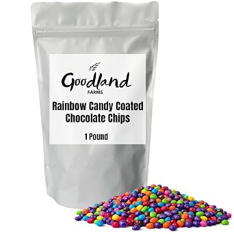 Rainbow Candy Coated Chocolate Chips, 1 lb Resealable Bag, Cosmic Brownie Rainbow Sprinkles for Baking, Brownies, Cookies & Desserts