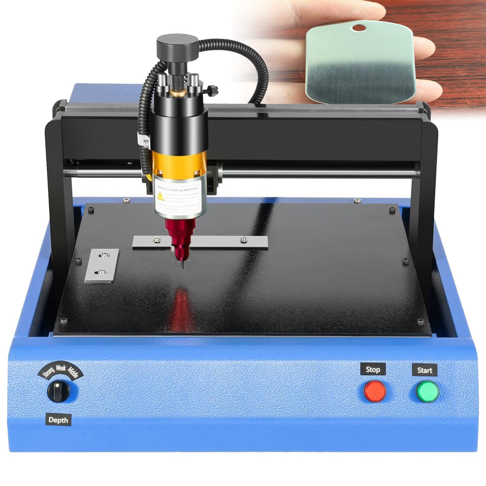 BITYCOW Dot Peen Metal Engraving Machine, 200x150mm Desktop Nameplate Engraver for Numbers, Letters and Metal Dog Tags, Steel Signs Marking Device with 2in/s Marking Speed