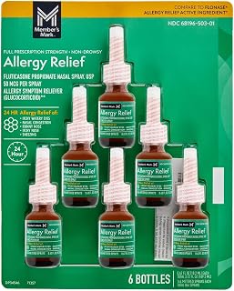 Member's Mark Fluticasone Propionate Nasal Spray 50mcg Aller-Nose, 6-Pack 0.54 fl oz - All-Day Allergy Relief