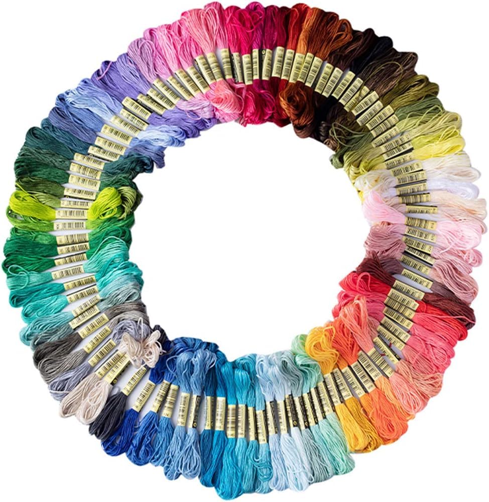 Sponsored Ad – Azonee Friendship Bracelet String 105 Skeins Rainbow Color Embroidery Floss Cross Stitch Embroidery Thread Cotton Floss Bracelet Yarn, Craft Floss Cotton Rainbow Color Embroidery Floss (8m/Piece)