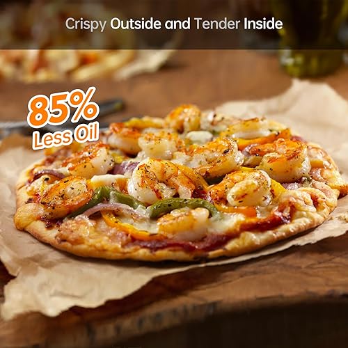 Miniatura 9 de Freidoras de aire de 4 cuartos de galón, Fabuletta 9 programas de cocina inteligentes personalizables freidora de aire compacta, recordatorio de