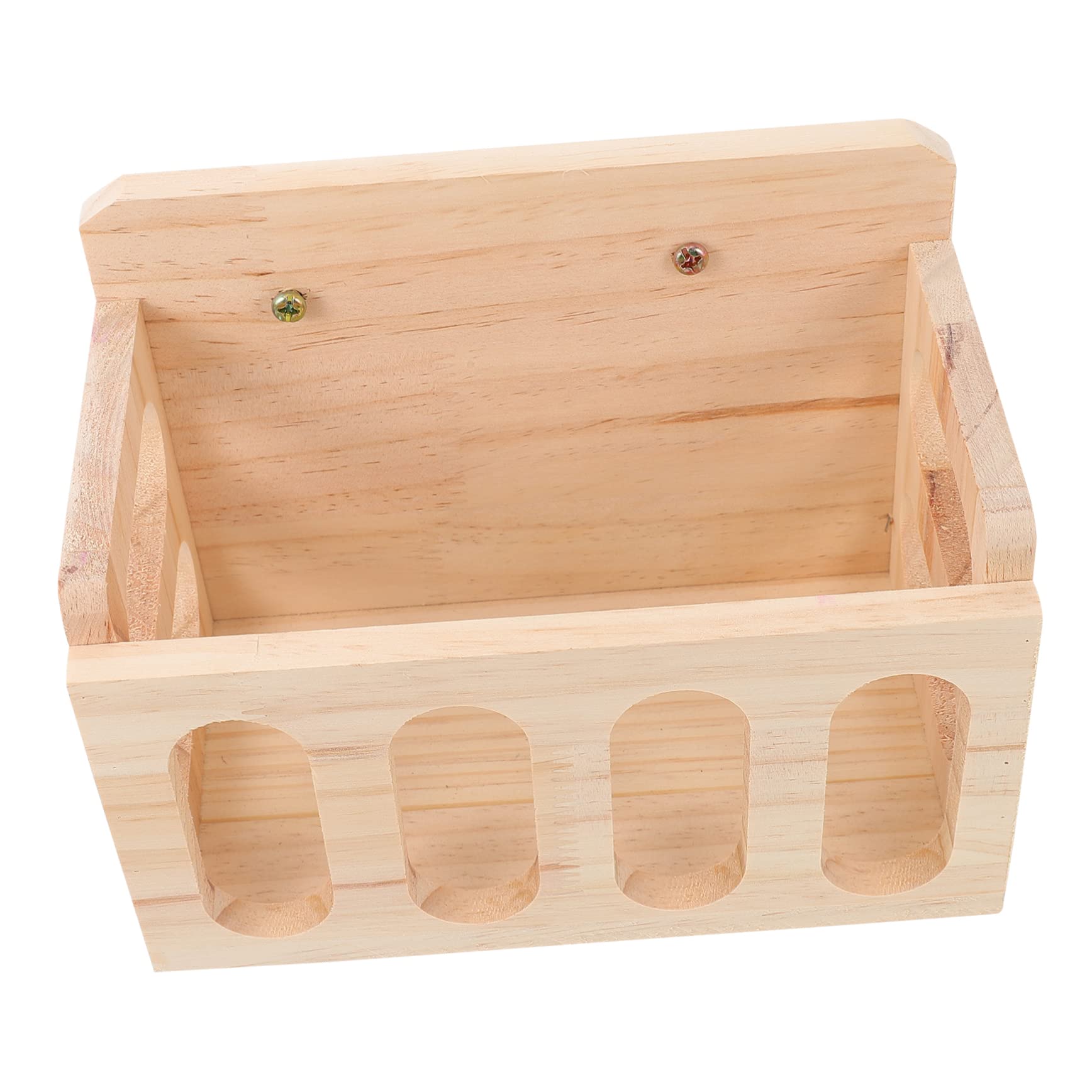 Holz Fütterungsautomat für Kaninchen und Chinchillas im Käfig