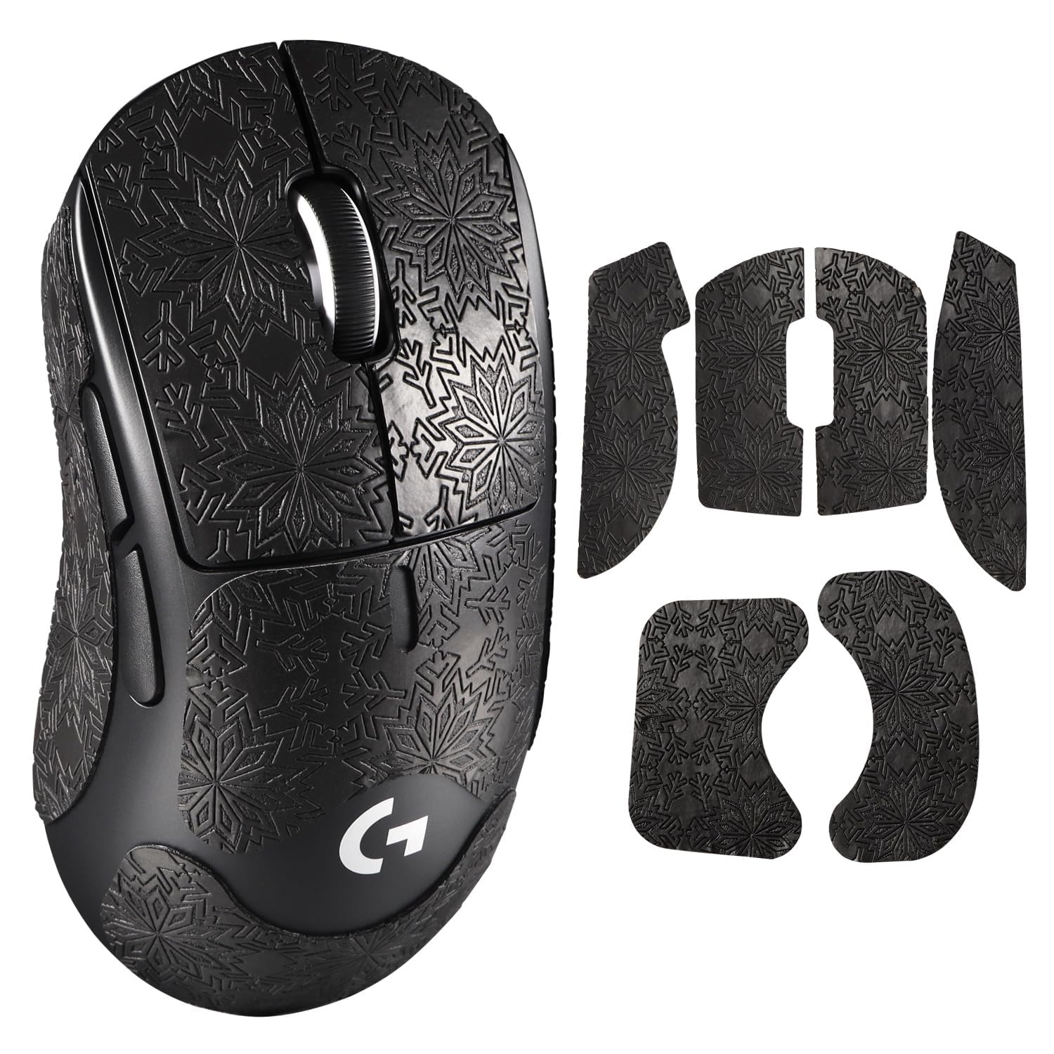 OSHIMA Anti Slip Mouse Tape, Superlight Wireless Gaming Mouse Skin for Logitech G Pro X Superlight Superlight 2 Wireless Gaming Mouse Skins Snow Pattern Sweat Resistant Cut to Fit Easy to Apply