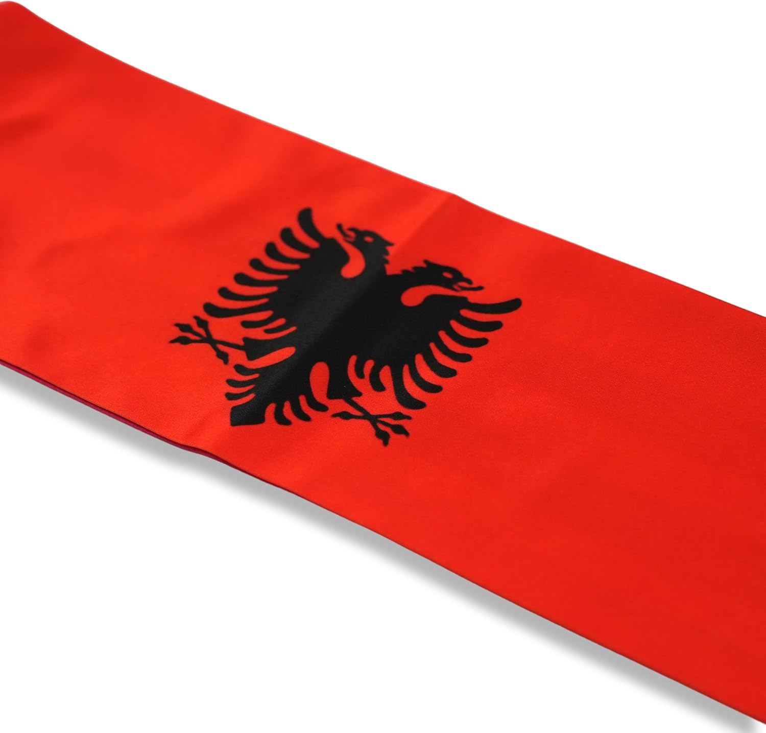 USA And Albania Flag Graduation Stole,Satin Embroidery Graduation Sash for International Students,72 Inch Length.