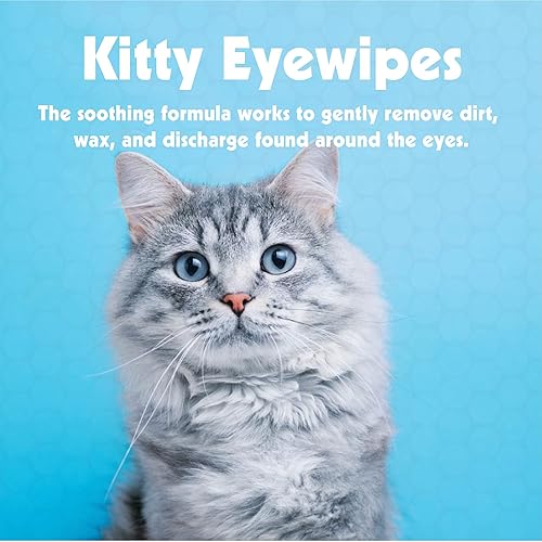Miniatura 3 de Petkin Kitty, 40 toallitas húmedas  Toallitas suaves de limpieza de ojos que eliminan la suciedad, la descarga y las manchas de lágrimas  Toallitas