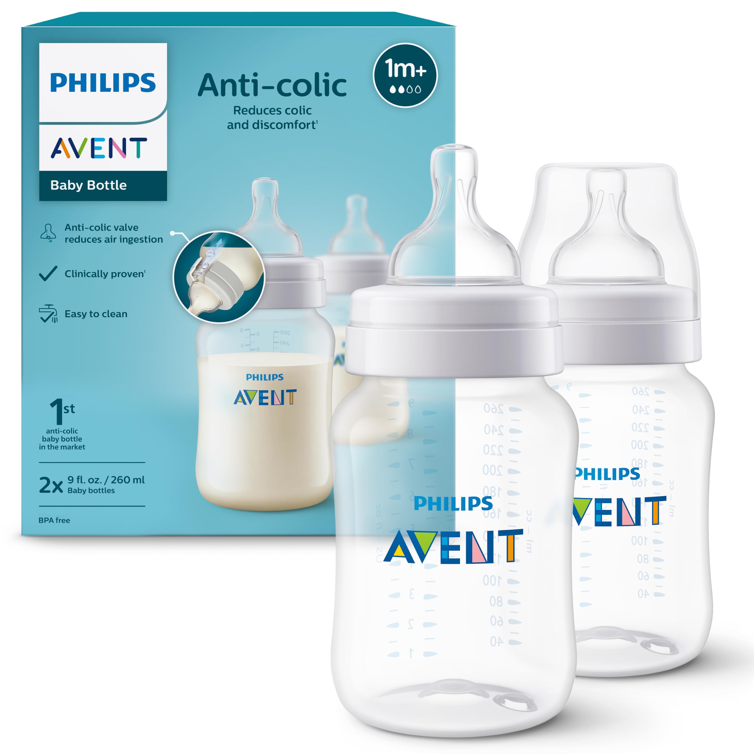 Philips Avent Anti-Colic Baby Feeding Bottles | 9oz/260ml - Pack of 2 | SCY103/20-image-12