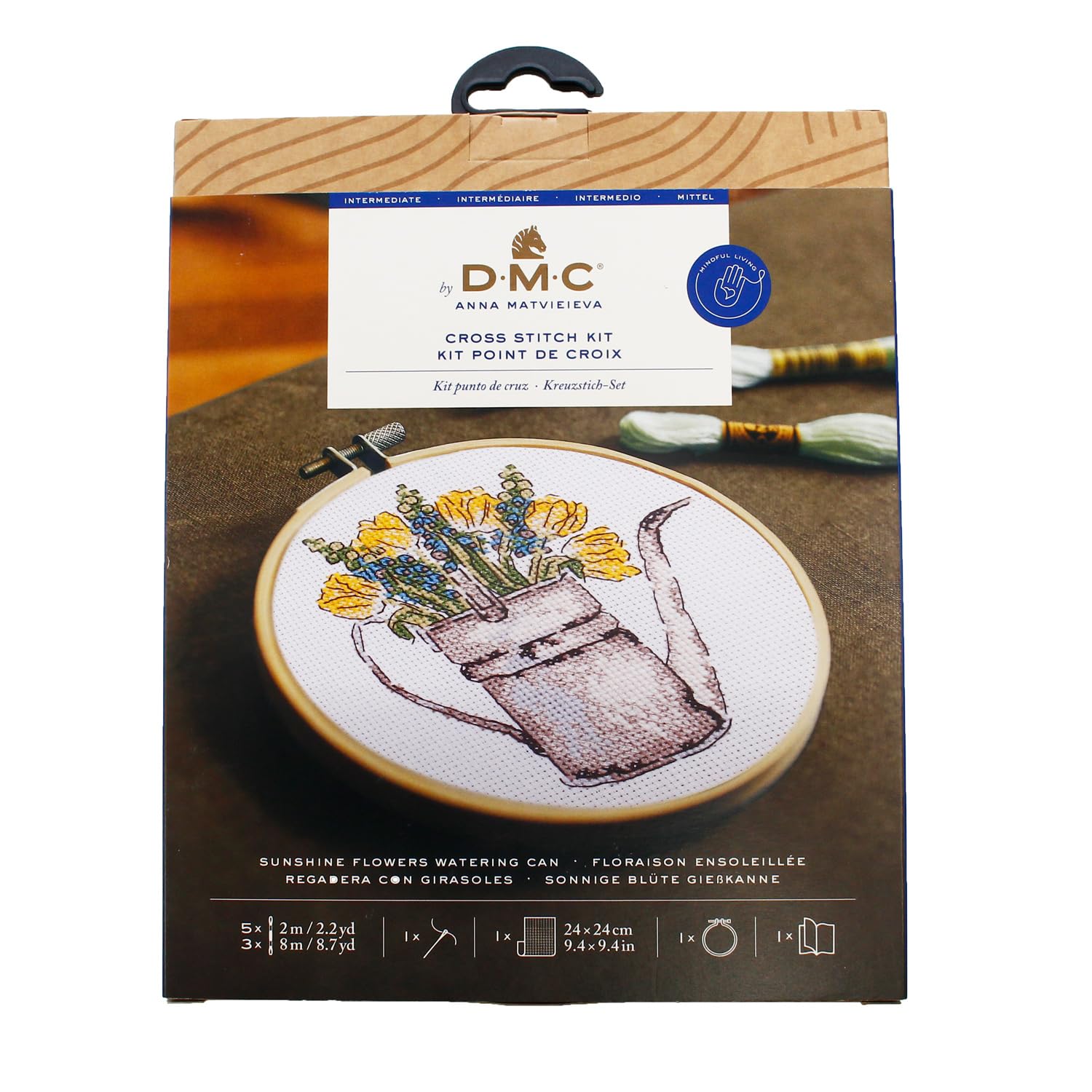 DMC Cross Stitch Kit Sunshine Flowers Watering Can by Anna Matvieieva - Intermediate