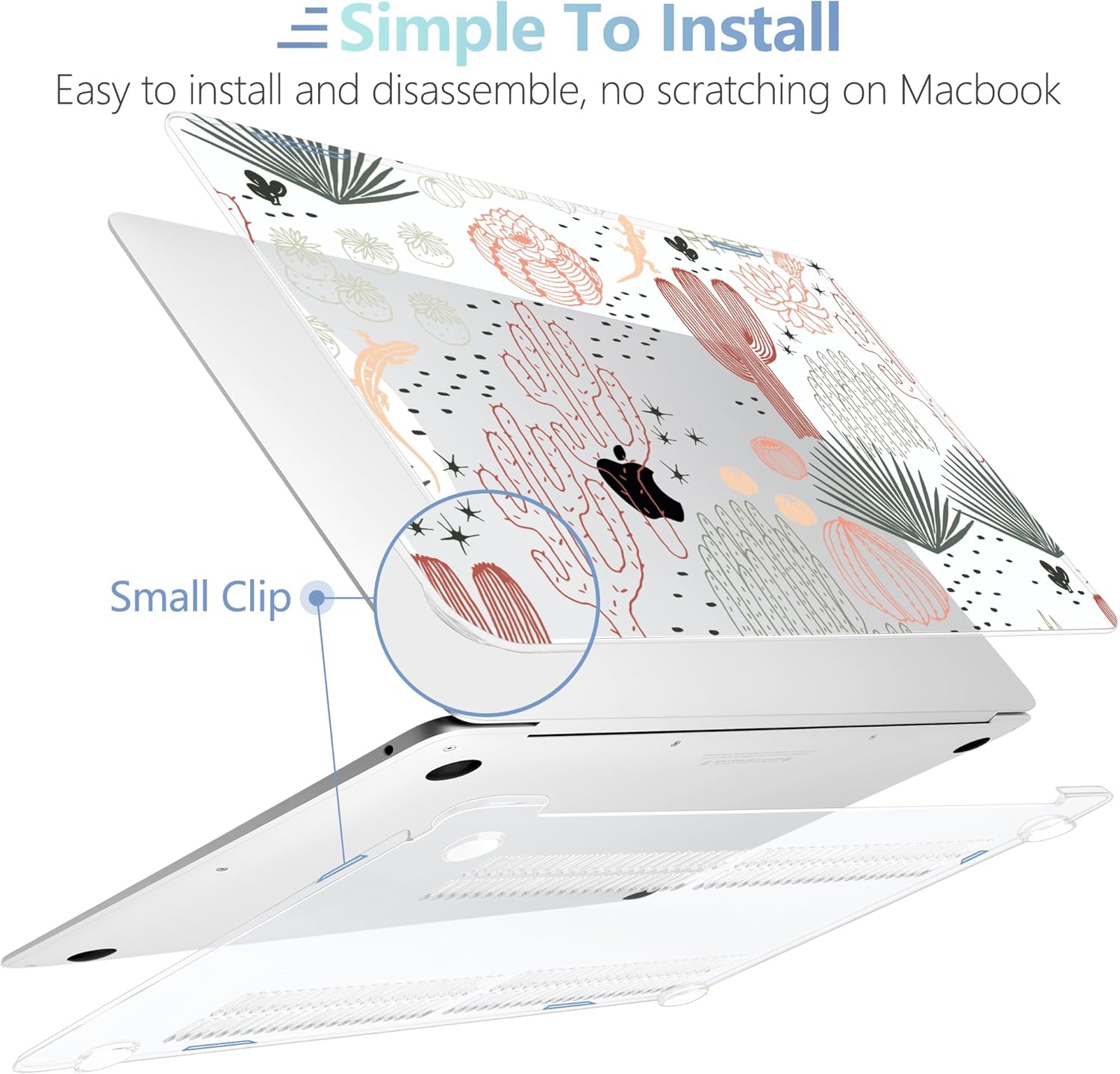 MEEgoodo for MacBook Air 13 inch Case 2021 2020 2019 2018 Released A2337 M1 A2179 A1932 with Touch ID, Plastic Hard Shell & Keyboard Cover Compatible with MacBook Air 13.3, Cacti - Image 4