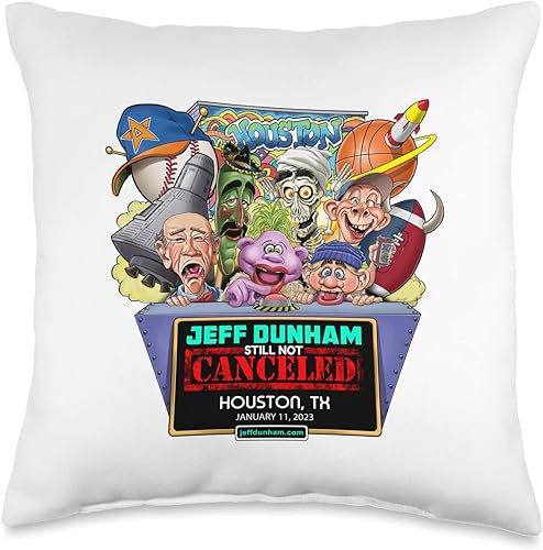 Miniatura 5 de JEFF DUNHAM Houston TX 2023 - Almohada de 18 x 18 pulgadas multicolor