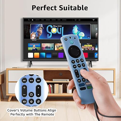Miniatura 6 de OneBom Funda de silicona para control remoto que brilla en la oscuridad para Firetv 4K Max (2), InsigniaPioneerOmni (QLED) Series con cordón,